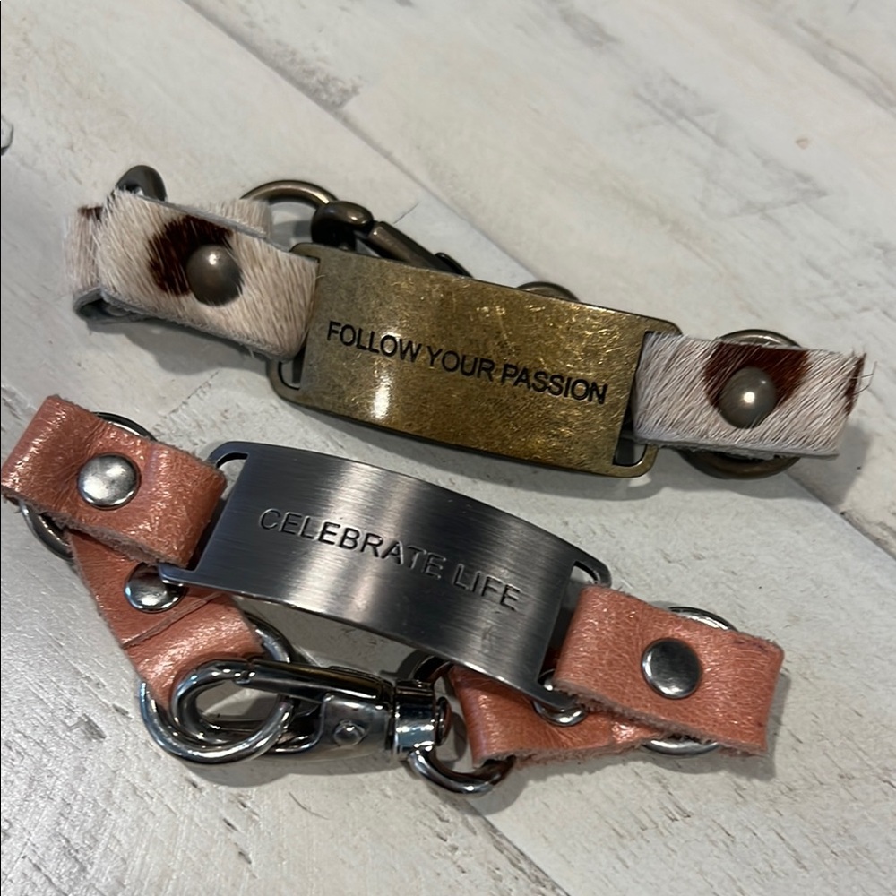 2 -Cynthia H designs Leather Bracelet with Metallic Accents